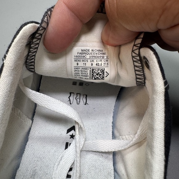 Converse Star Player Ox All Star Black Low TopTrainers Mens 9 NEW TRIED ON - Picture 8 of 9